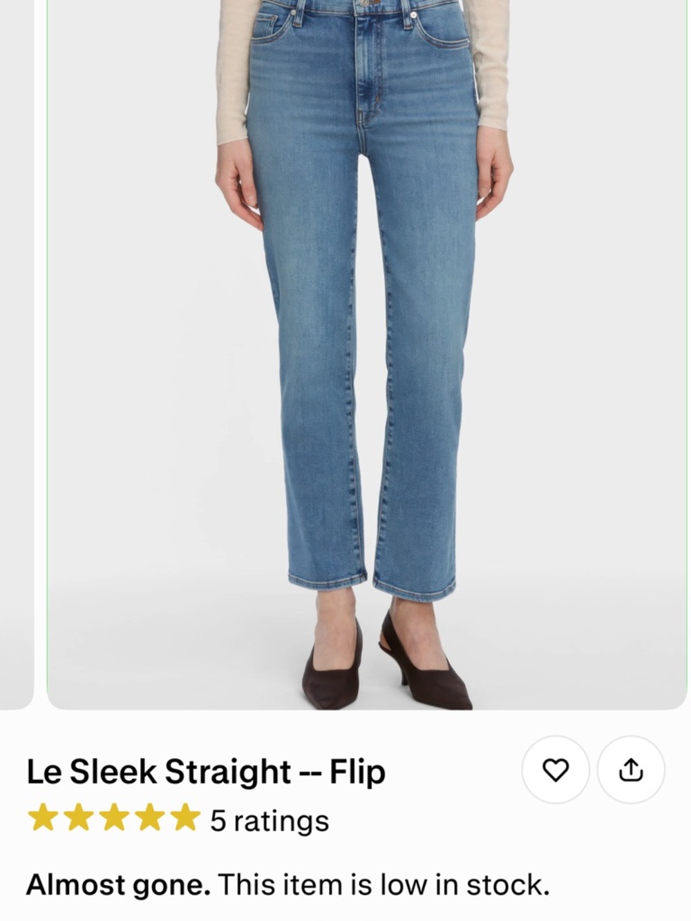 Frame Denim Sleek Straight Jeans in Light Blue Flip wash